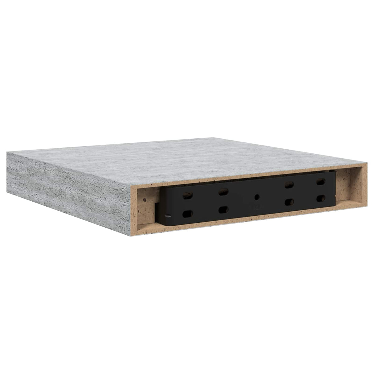 Schweberegale 2 Stk. Betongrau 23x23,5x3,8 cm MDF