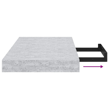 Schweberegal Betongrau 40x23,5x3,8 cm MDF