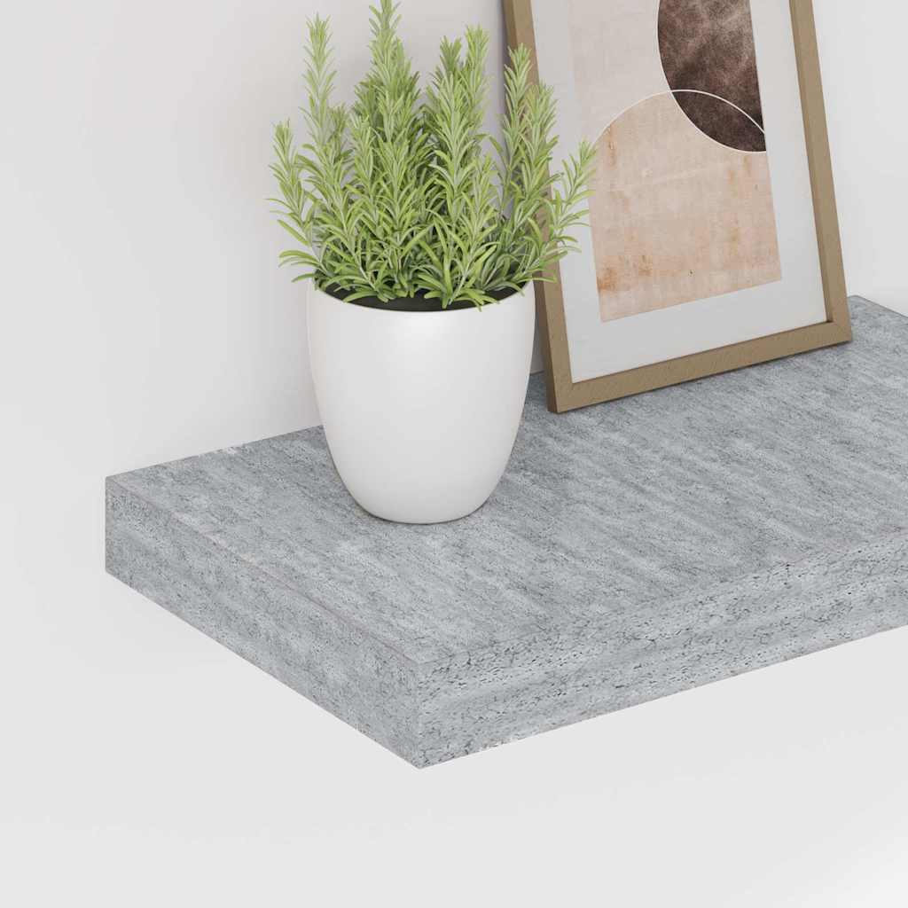 Schweberegale 2 Stk. Betongrau 40x23,5x3,8 cm MDF
