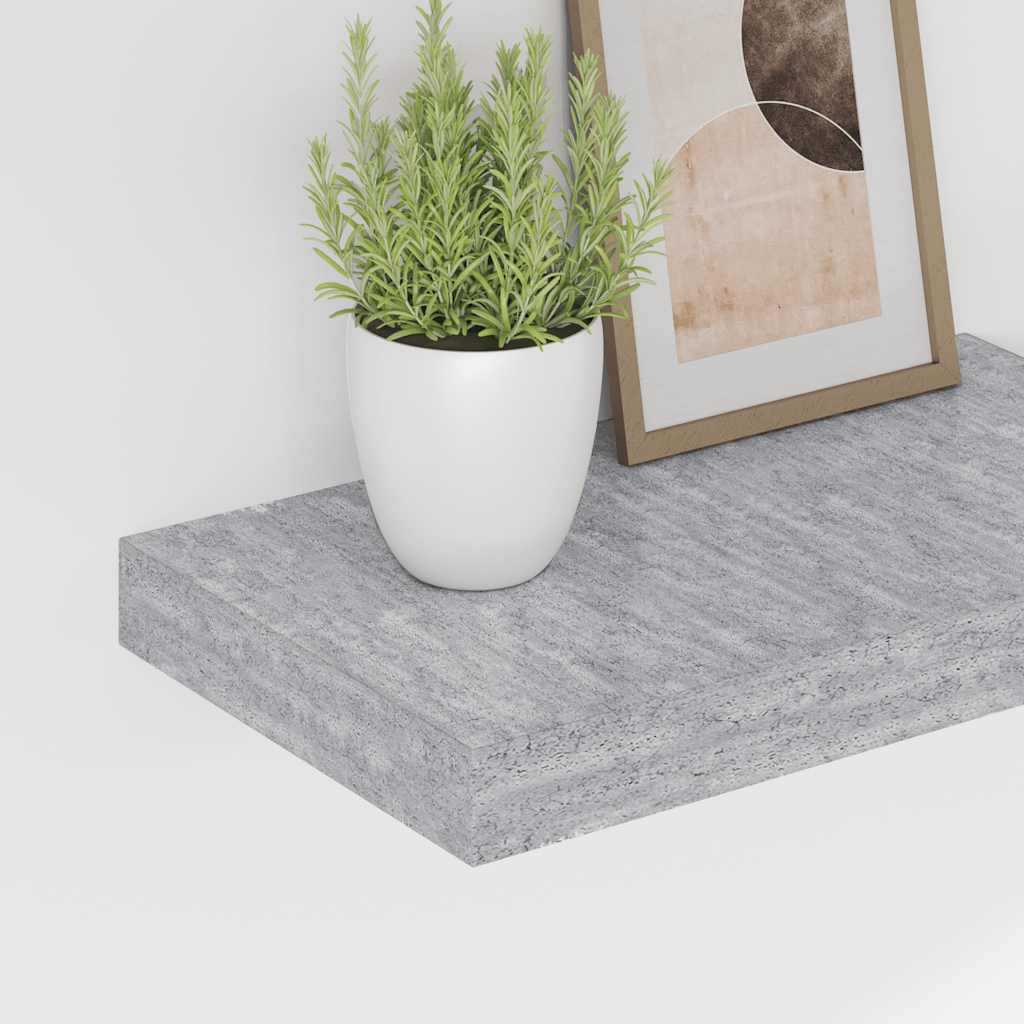Schweberegale 2 Stk. Betongrau 40x23x3,8 cm MDF