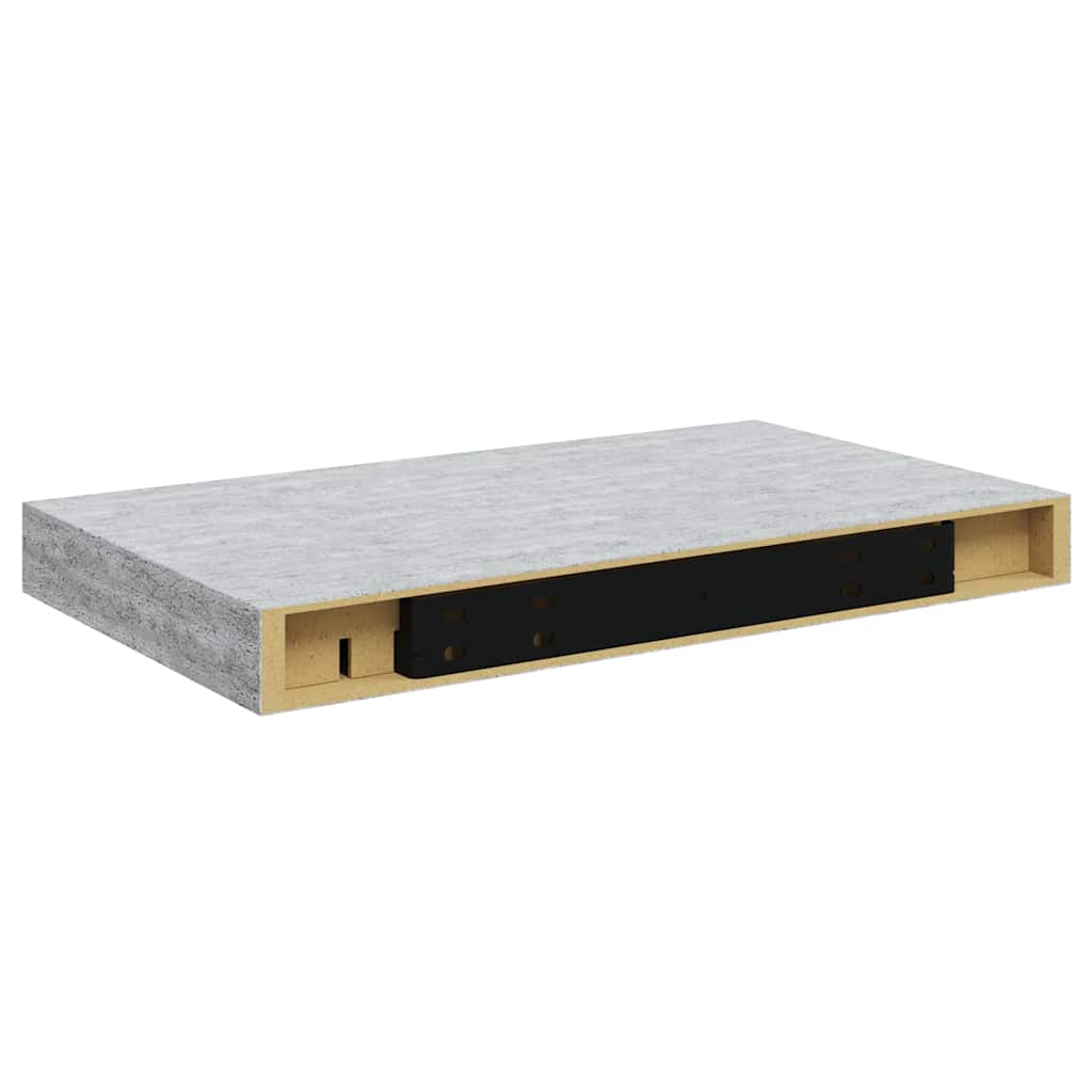 Schweberegale 4 Stk. Betongrau 40x23,5x3,8 cm MDF