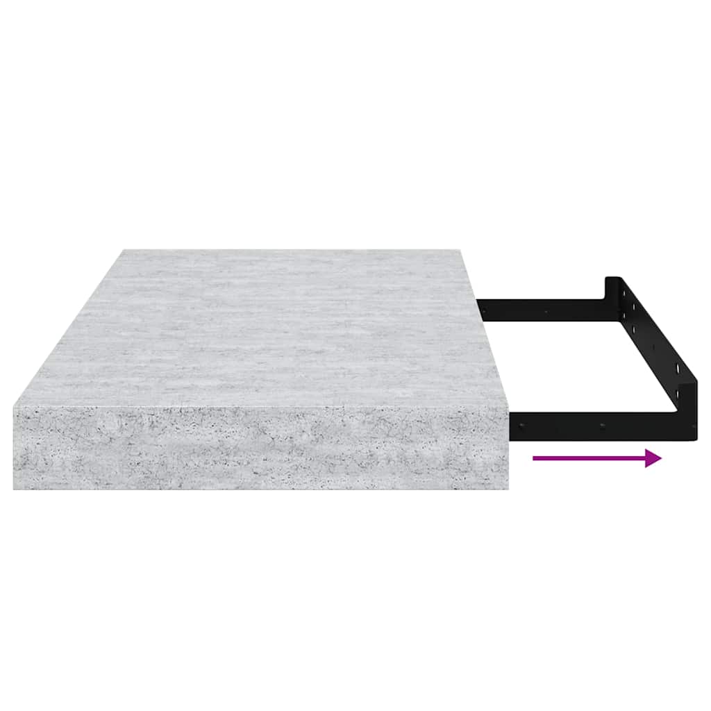 Schweberegale 4 Stk. Betongrau 40x23,5x3,8 cm MDF