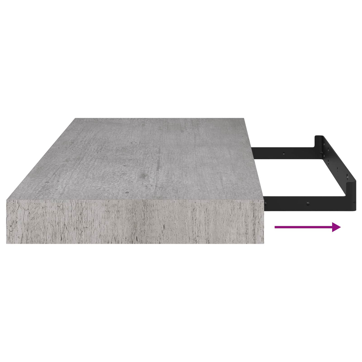 Schweberegal Betongrau 50x23,5x3,8 cm MDF