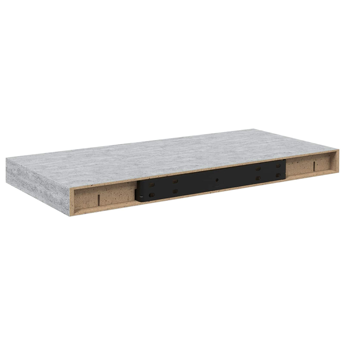 Schweberegale 2 Stk. Betongrau 50x23,5x3,8 cm MDF
