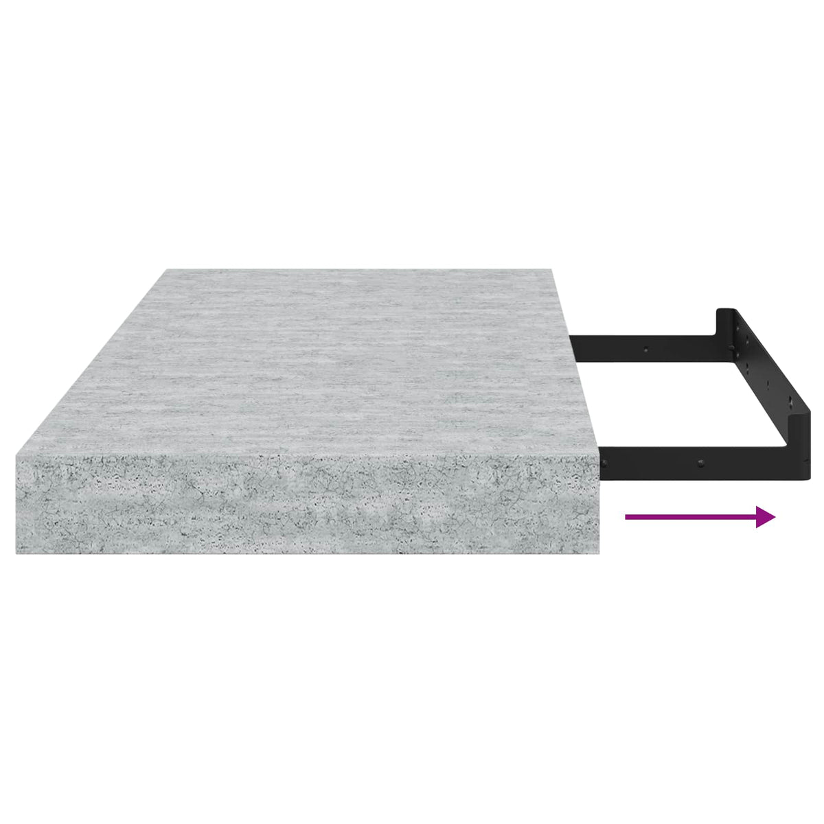 Schweberegale 2 Stk. Betongrau 50x23,5x3,8 cm MDF