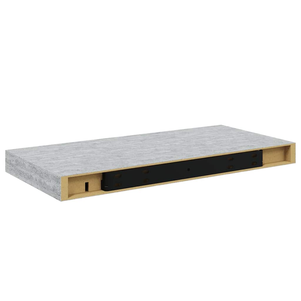 Schweberegale 4 Stk. Betongrau 50x23,5x3,8 cm MDF