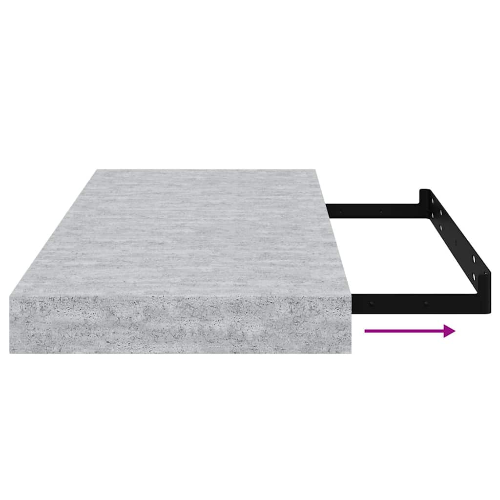 Schweberegale 4 Stk. Betongrau 50x23,5x3,8 cm MDF