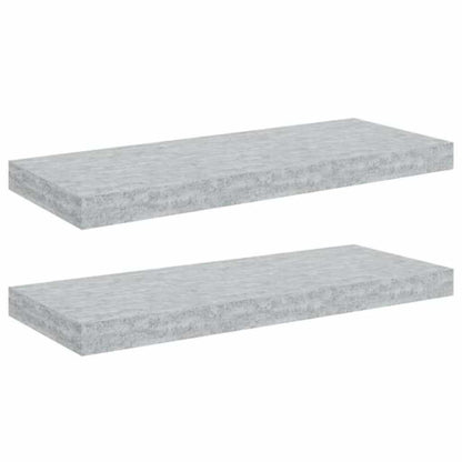 Schweberegale 2 Stk. Betongrau 60x23,5x3,8 cm MDF
