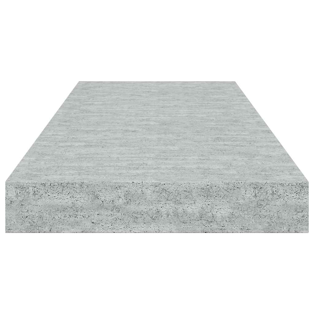Schweberegale 2 Stk. Betongrau 60x23,5x3,8 cm MDF