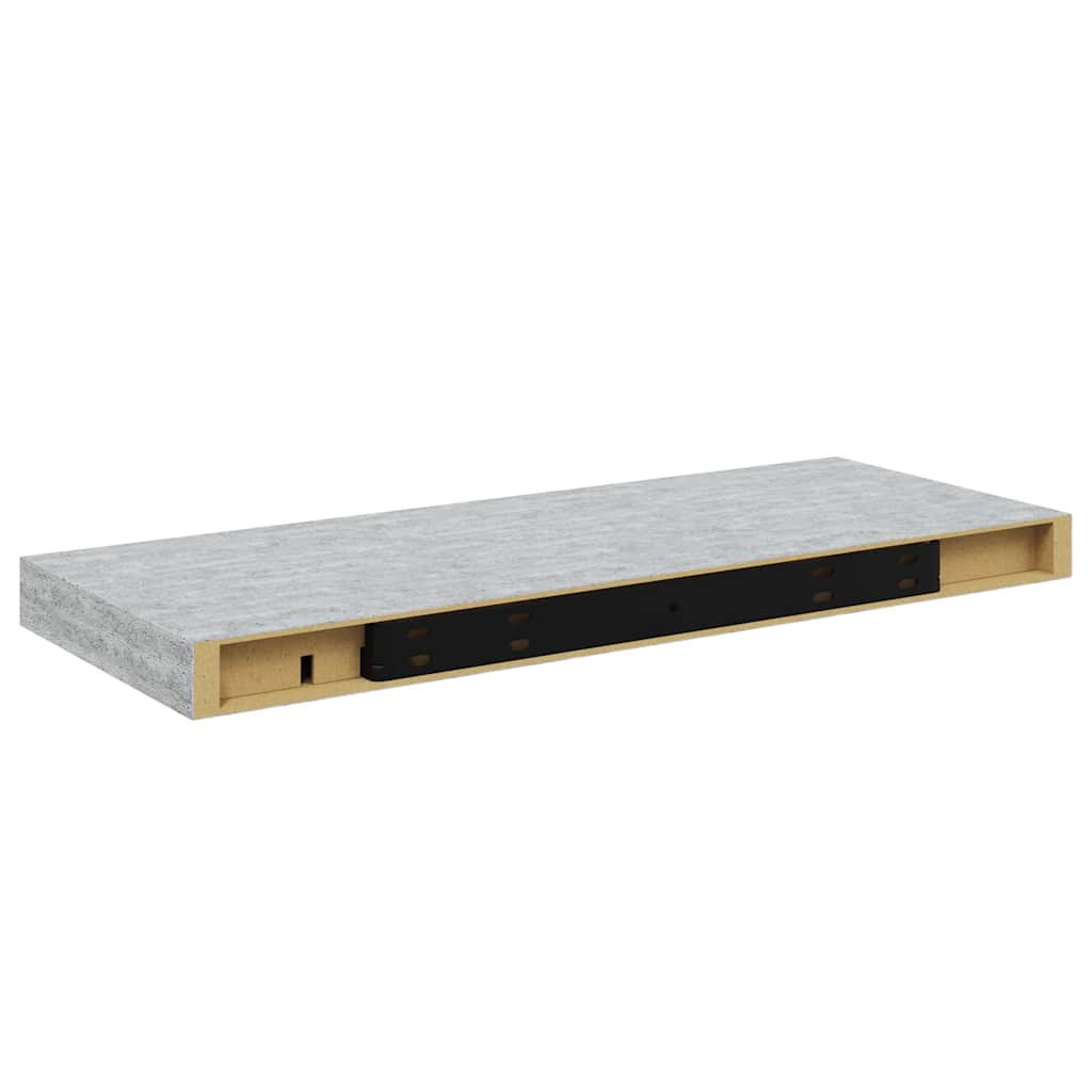 Schweberegale 4 Stk. Betongrau 60x23,5x3,8 cm MDF