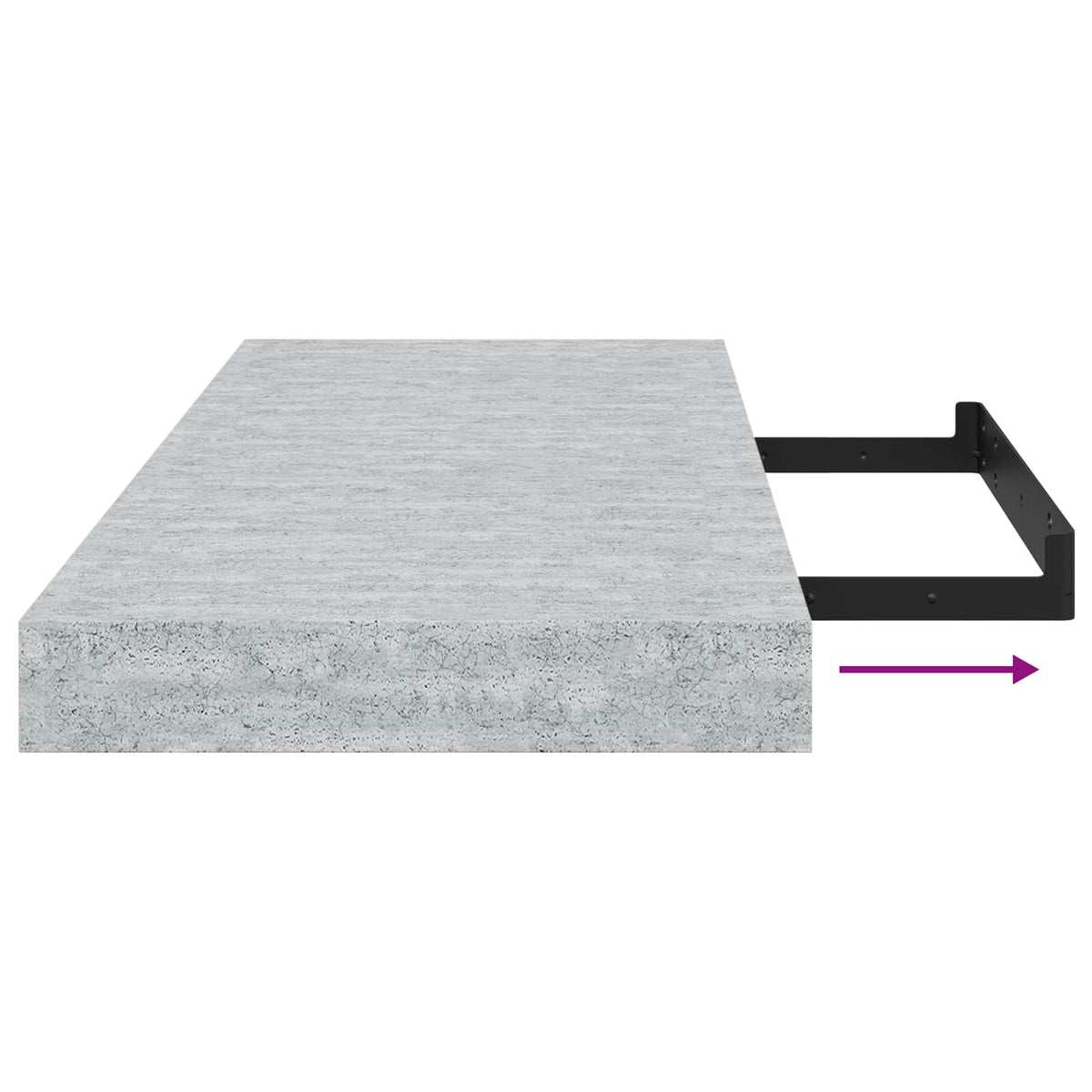 Schweberegale 4 Stk. Betongrau 60x23,5x3,8 cm MDF