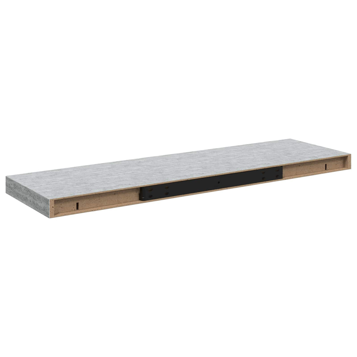 Schweberegale 2 Stk. Betongrau 80x23,5x3,8 cm MDF