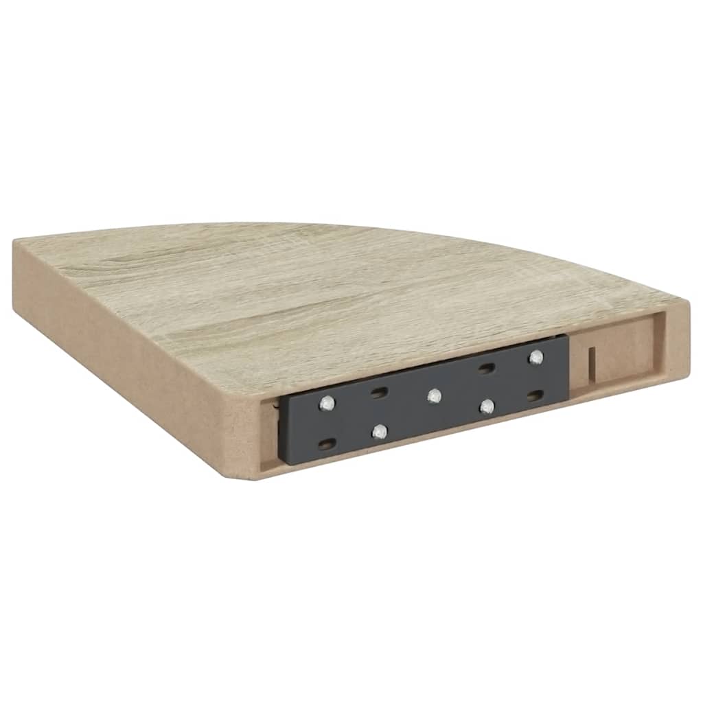 Eck-Wandregal 2 Stk. Eiche und Weiß 25x25x3,8 cm MDF