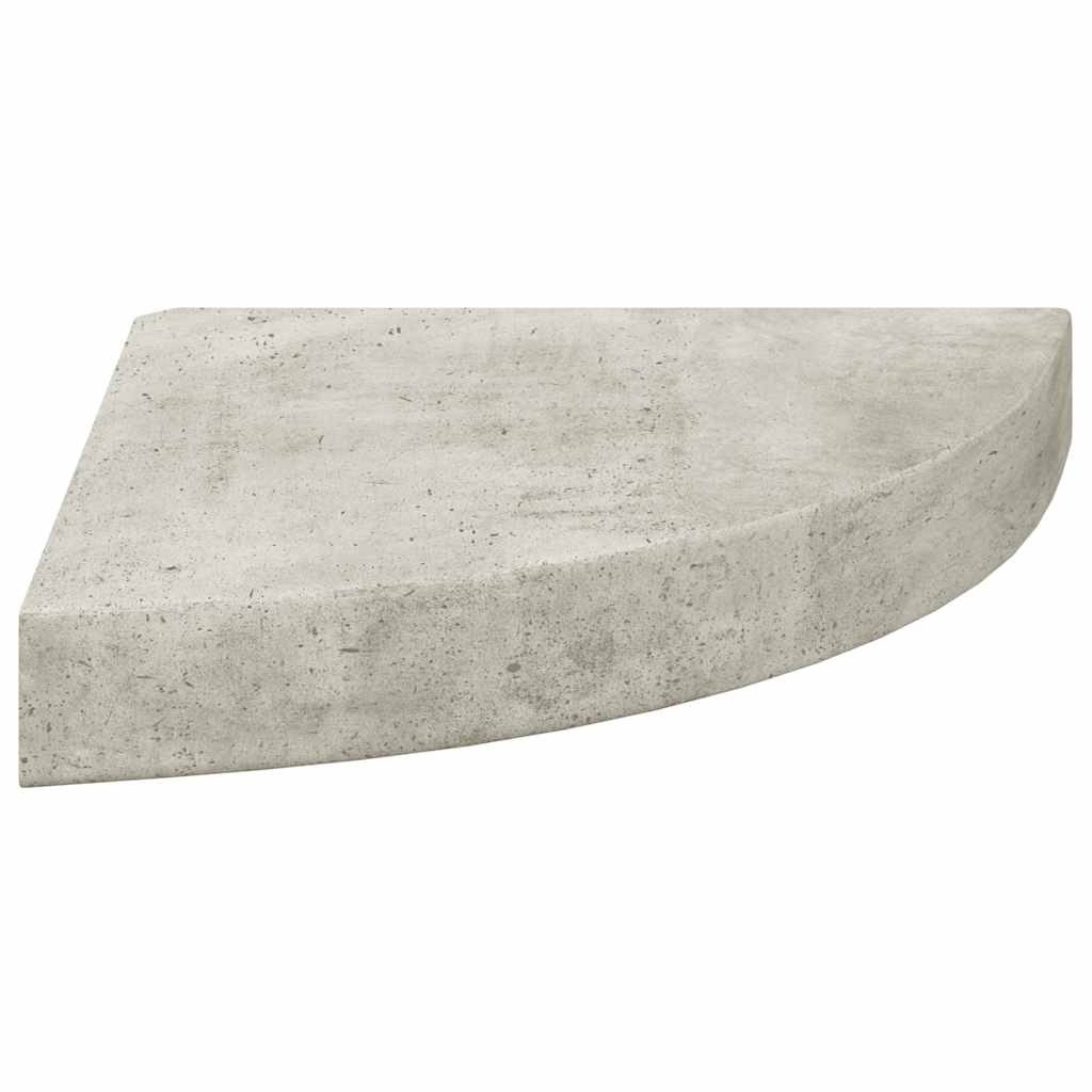 Eck-Schweberegal Betongrau 25x25x3,8 cm MDF