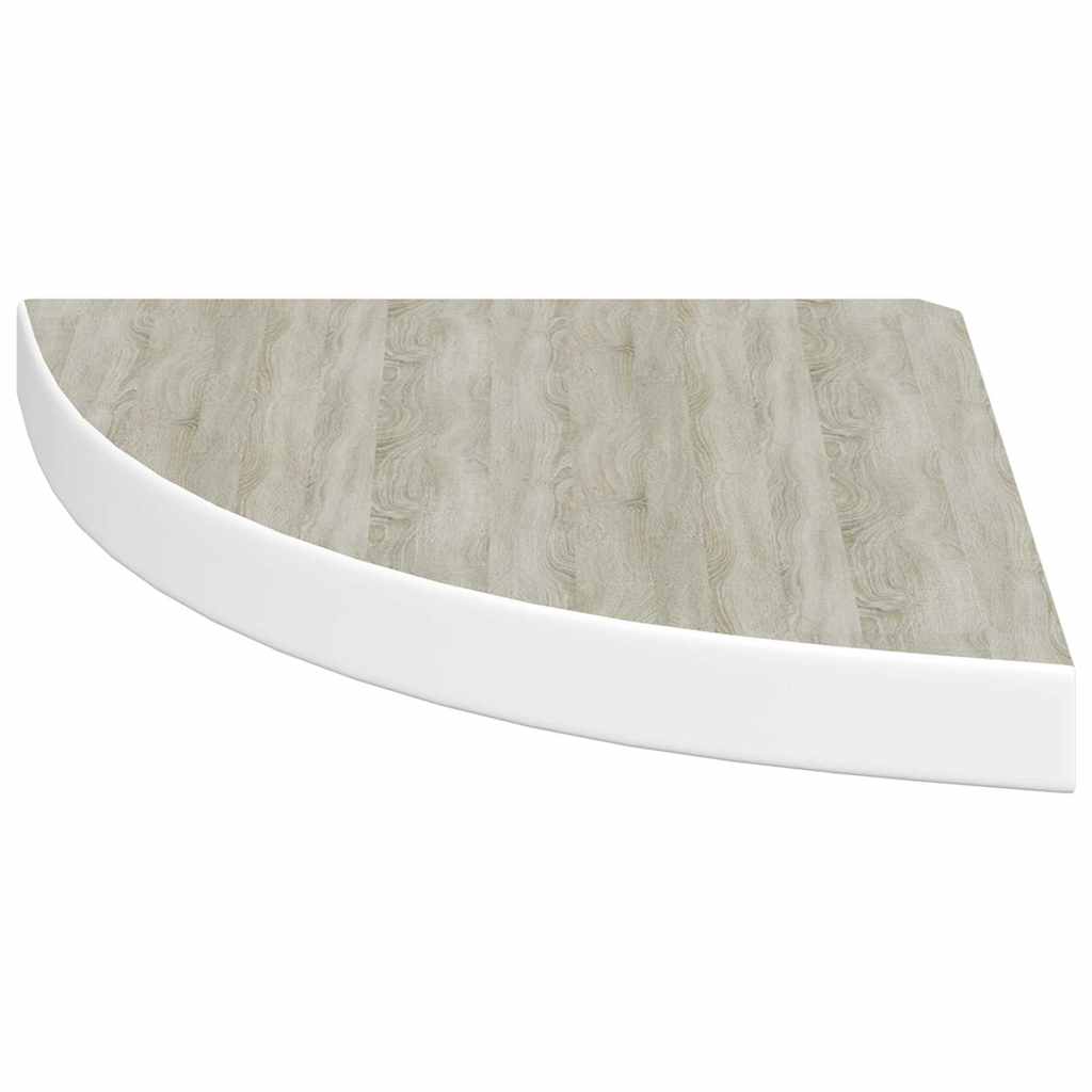 Eck-Schweberegale 4 Stk. Eichen-Optik und Weiß 35x35x3,8 cm MDF