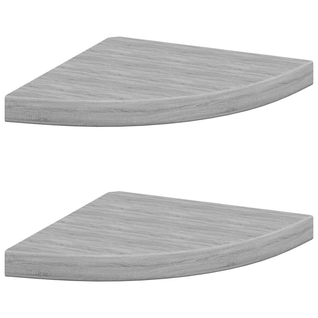 Eck-Schweberegale 2 Stk. Betongrau 35x35x3,8 cm MDF