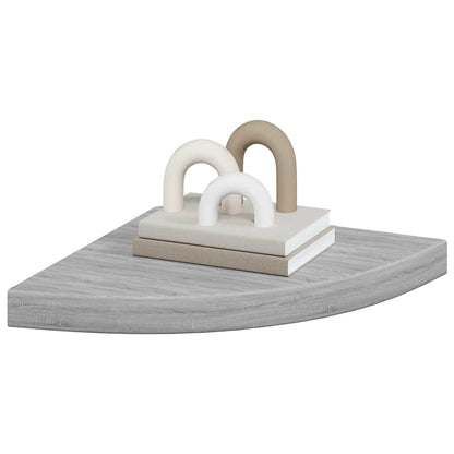 Eck-Schweberegale 2 Stk. Betongrau 35x35x3,8 cm MDF