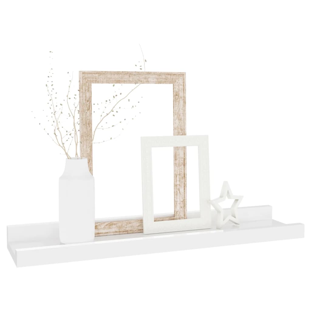 Wall shelves 4 pcs. High-gloss white 40x9x3 cm