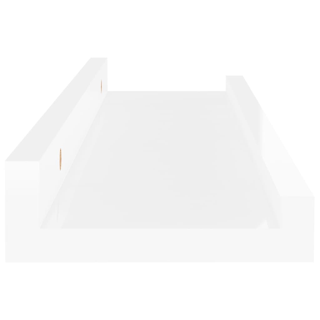 Wall shelves 4 pcs. High-gloss white 40x9x3 cm