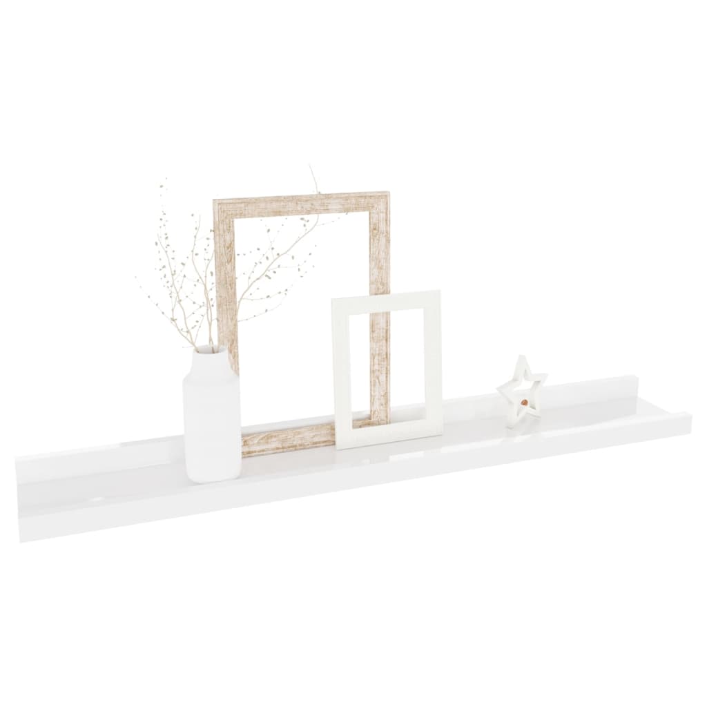 Wall shelves 4 pcs. High-gloss white 60x9x3 cm