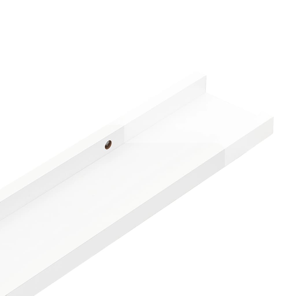 Wall shelves 4 pcs. High-gloss white 60x9x3 cm