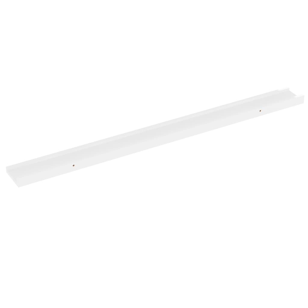 Wall shelves 4 pcs. High-gloss white 100x9x3 cm