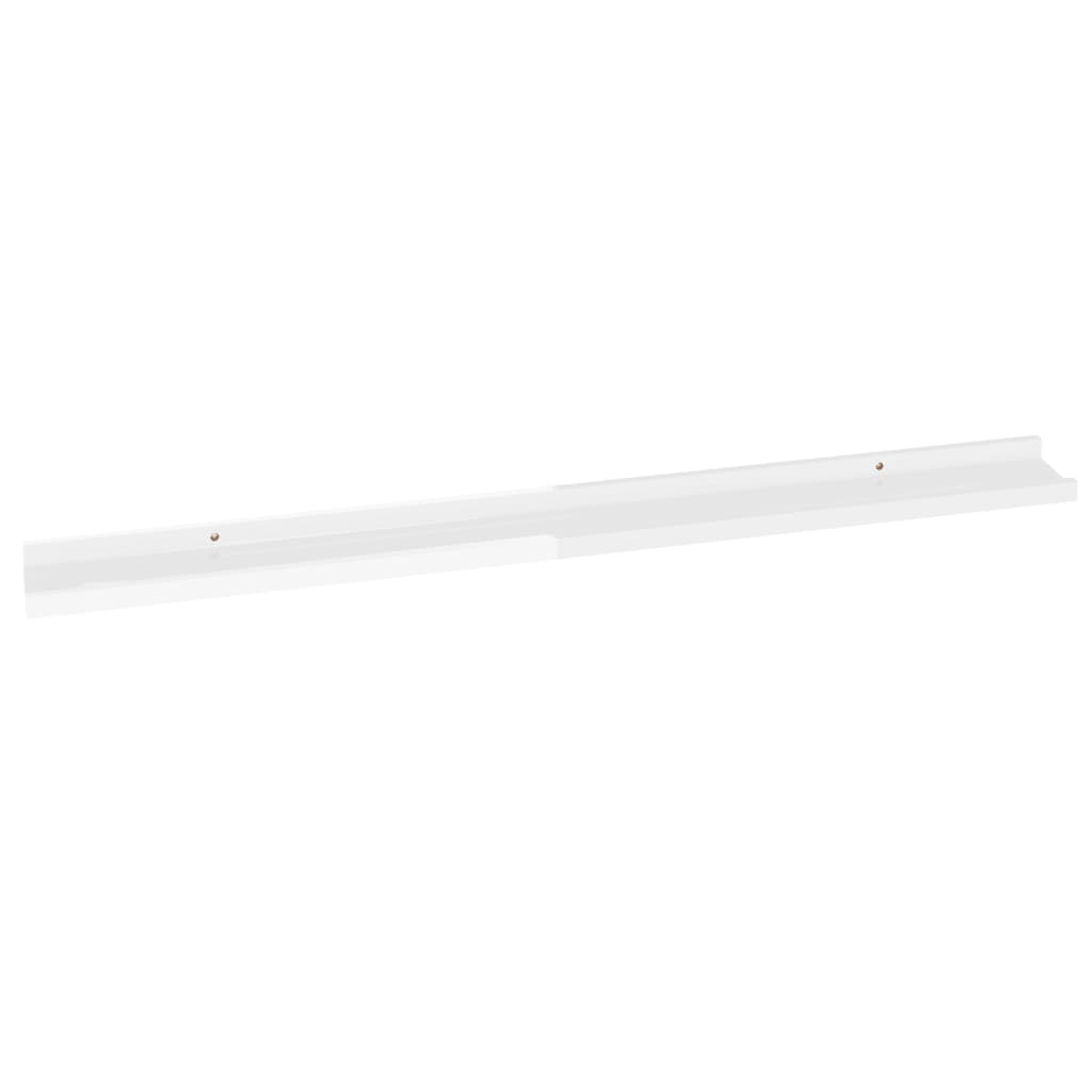 Wall shelves 4 pcs. High-gloss white 100x9x3 cm