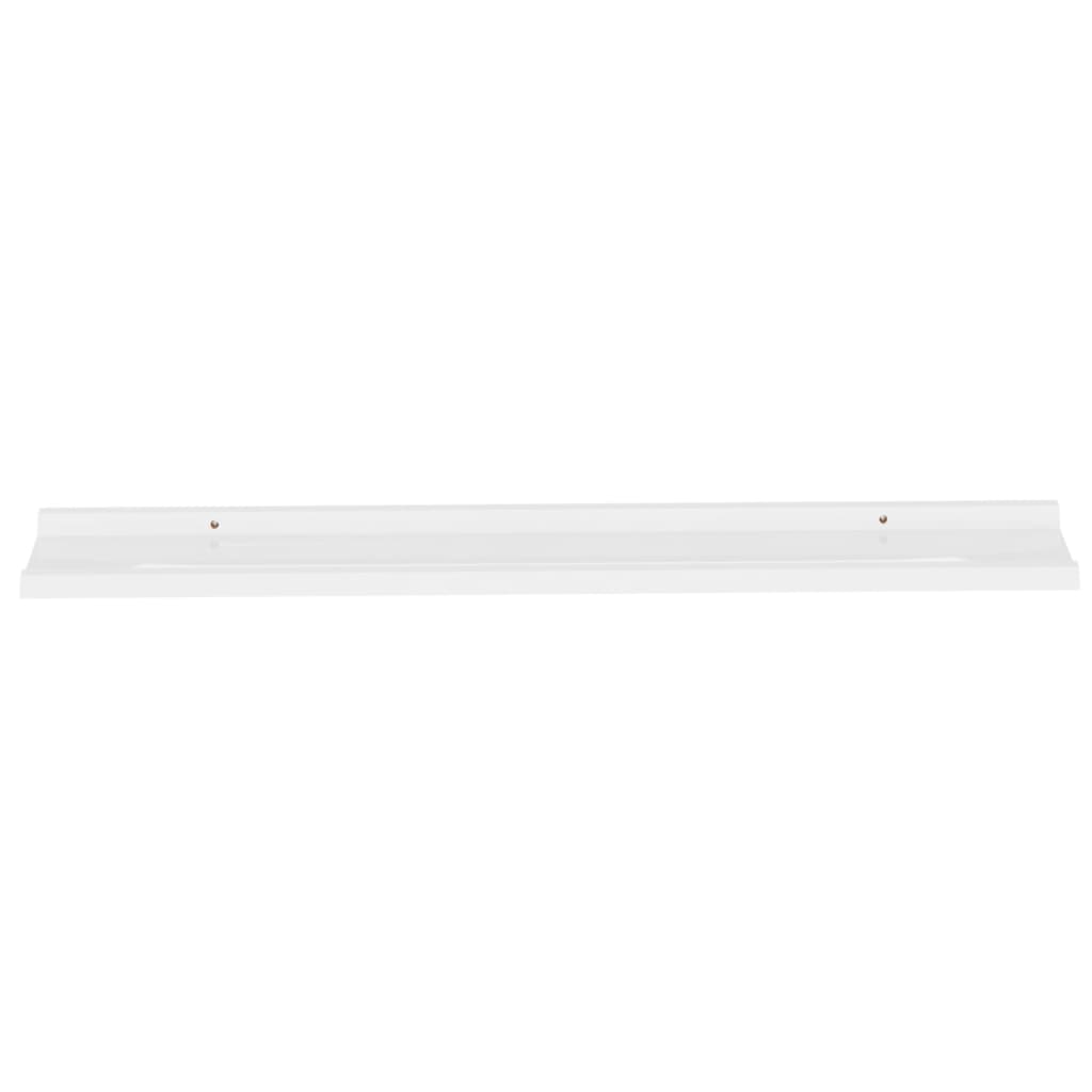 Wall shelves 4 pcs. High-gloss white 100x9x3 cm