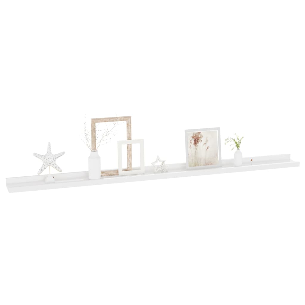 Wall shelves 4 pcs. High-gloss white 115x9x3 cm
