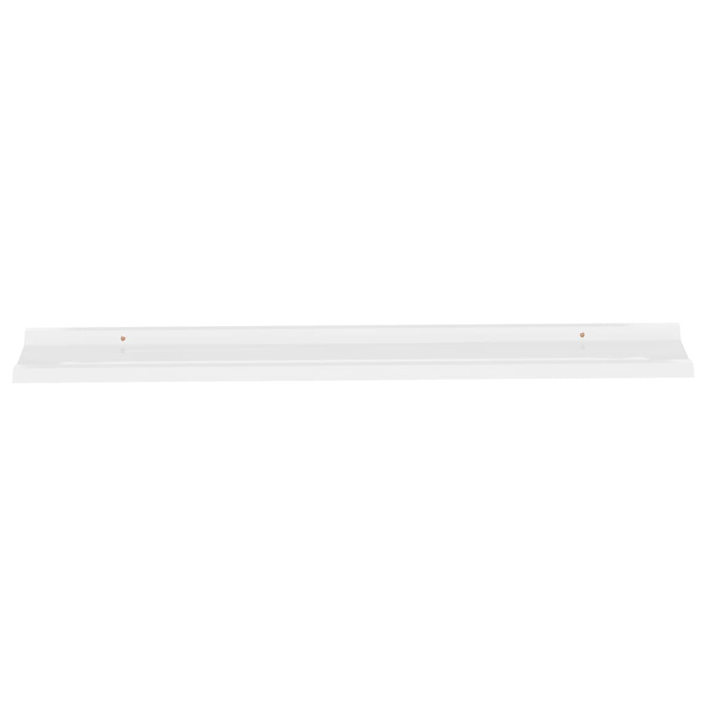 Wall shelves 4 pcs. High-gloss white 115x9x3 cm