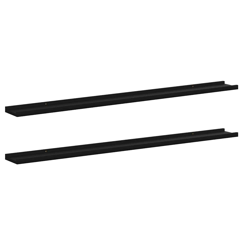 Wandregale 2 Stk. Schwarz 115x9x3 cm