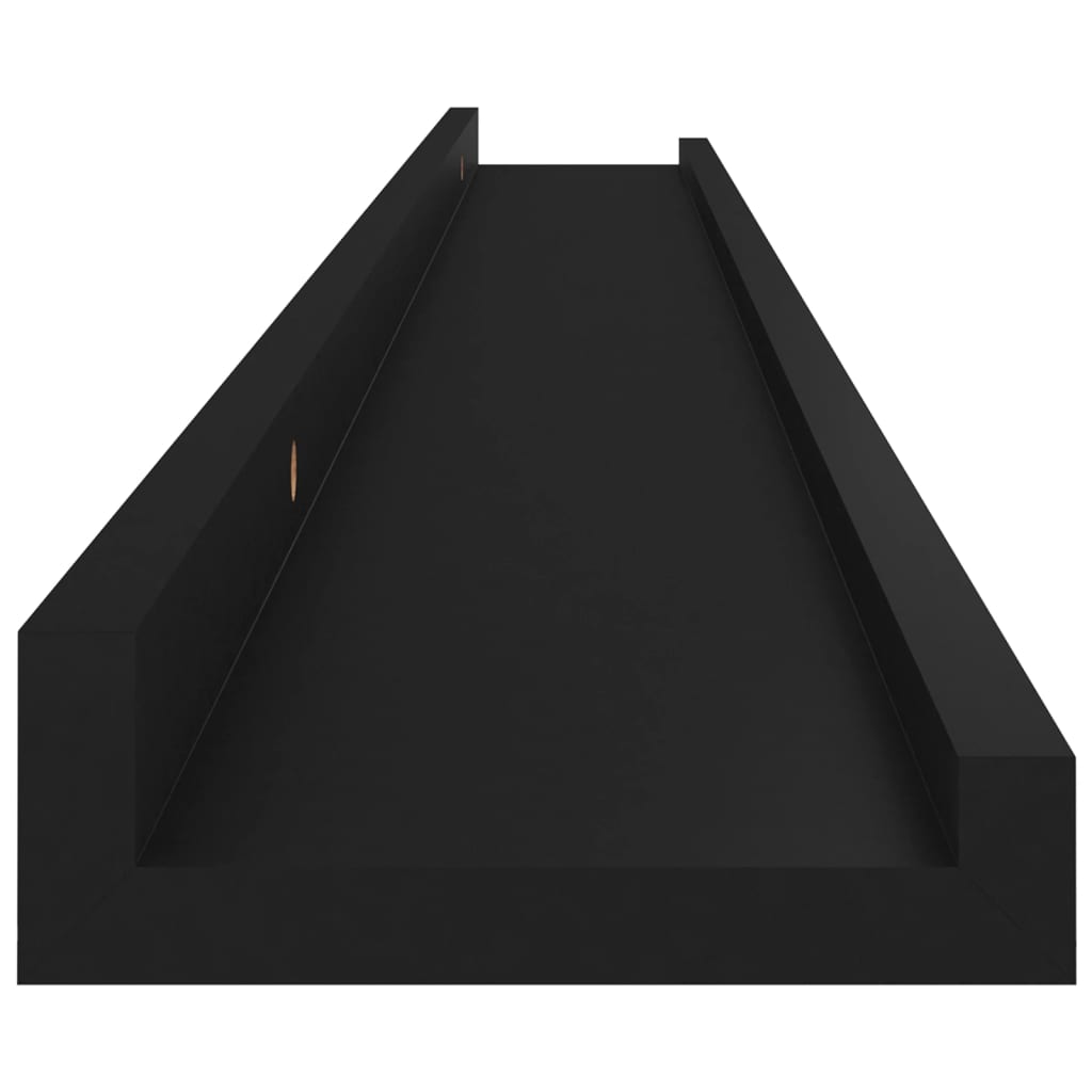 Étagères murales, lot de 4, noires, 100 x 9 x 3 cm