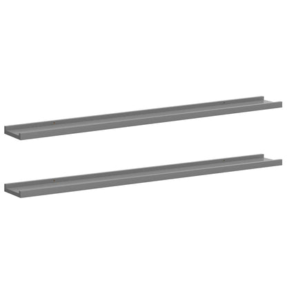 Wandregale 2 Stk. Grau 100x9x3 cm
