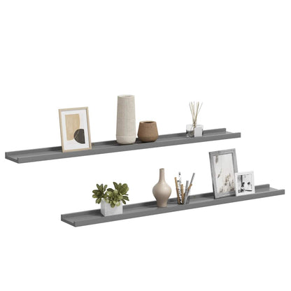 Wandregale 2 Stk. Grau 100x9x3 cm