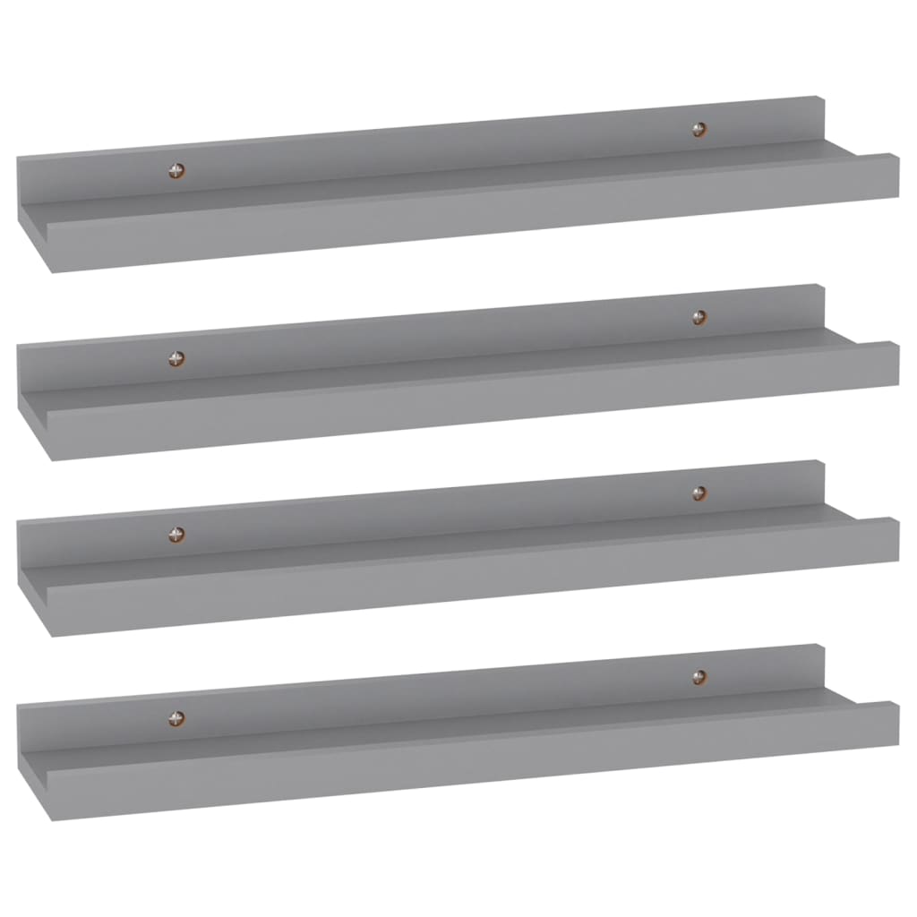 Wall shelves 4 pcs. Gray 40x9x3 cm