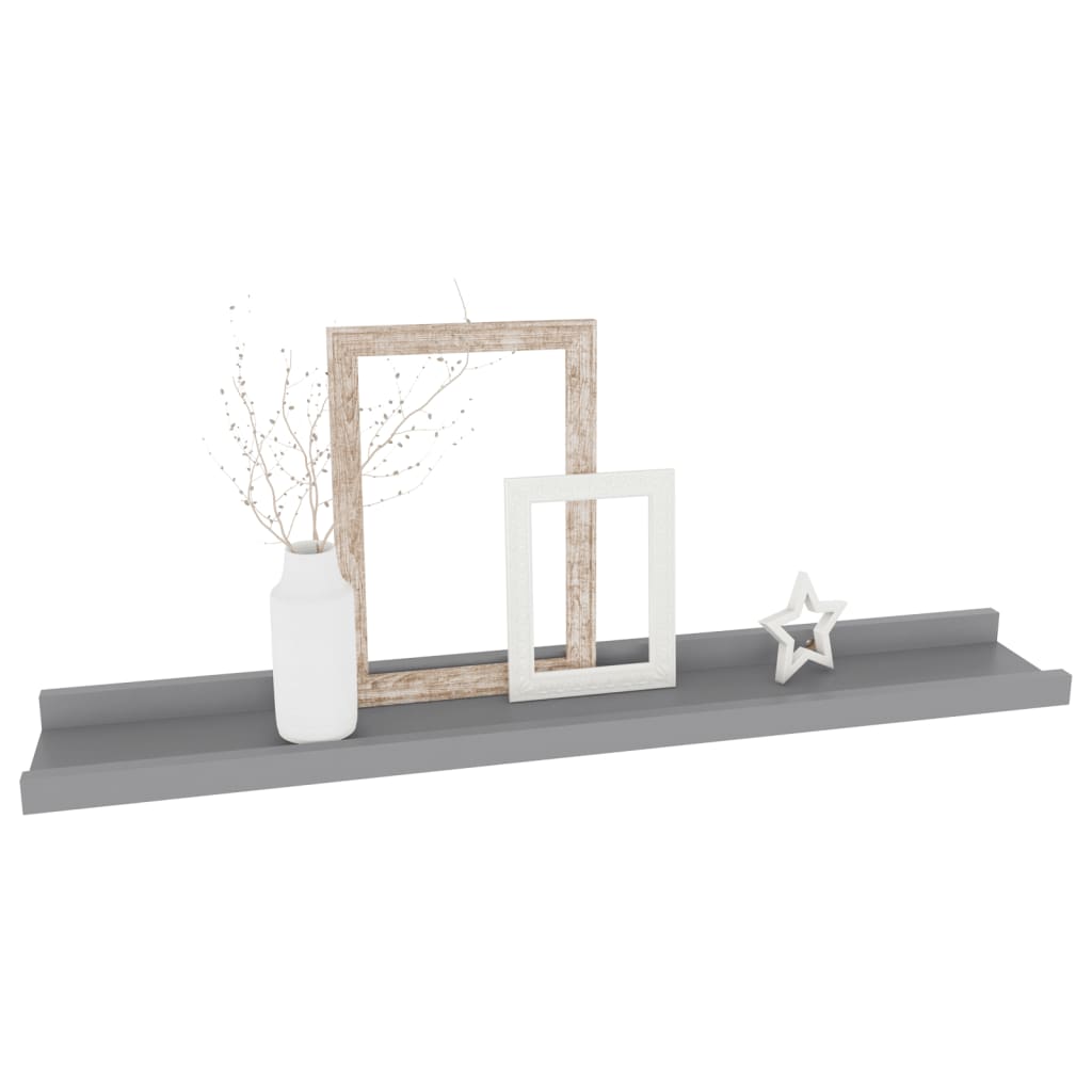 Wall shelves 4 pcs. Gray 60x9x3 cm