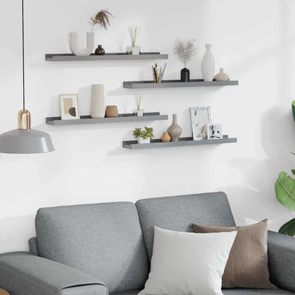 Wandregale 4 Stk. Grau 60x9x3 cm