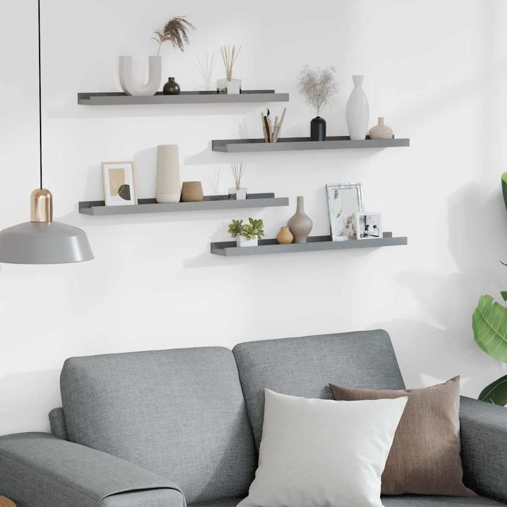 Wandregale 4 Stk. Grau 60x9x3 cm