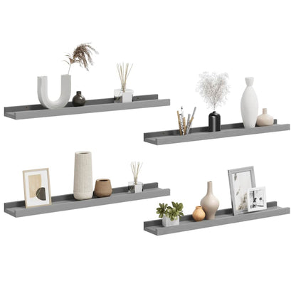 Wandregale 4 Stk. Grau 60x9x3 cm