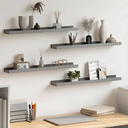 Wandregale 4 Stk. Grau 60x9x3 cm