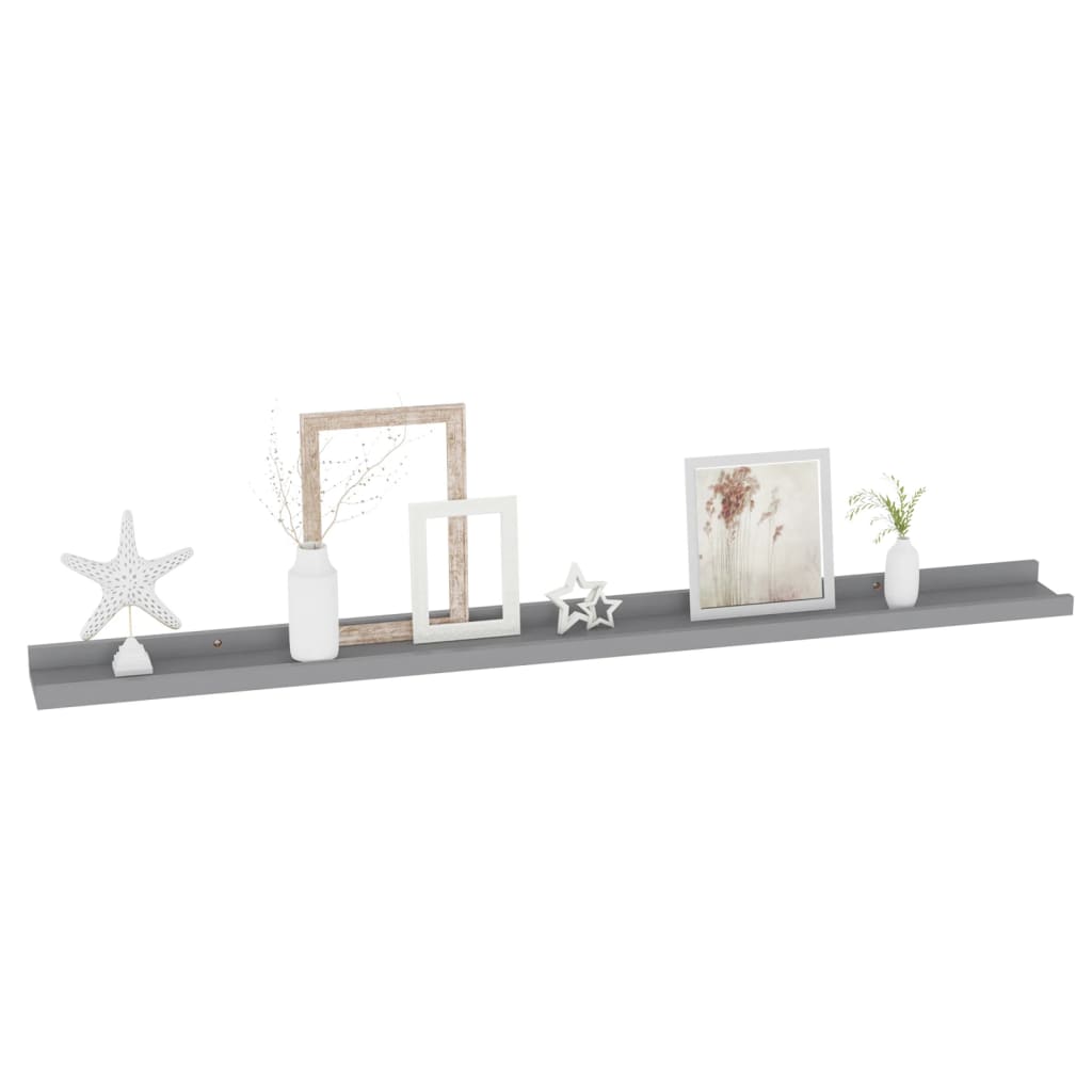 Wall shelves 4 pcs. Gray 100x9x3 cm