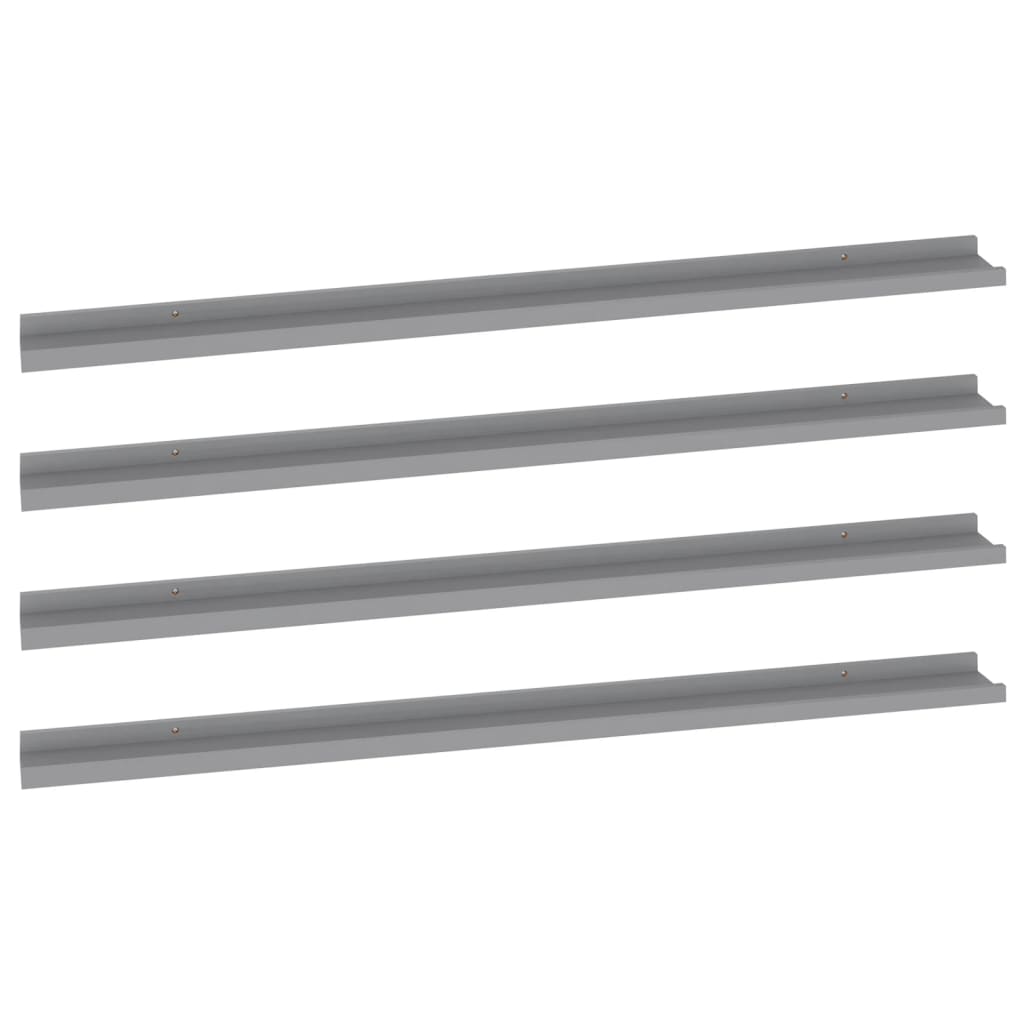 Wall shelves 4 pcs. Gray 115x9x3 cm