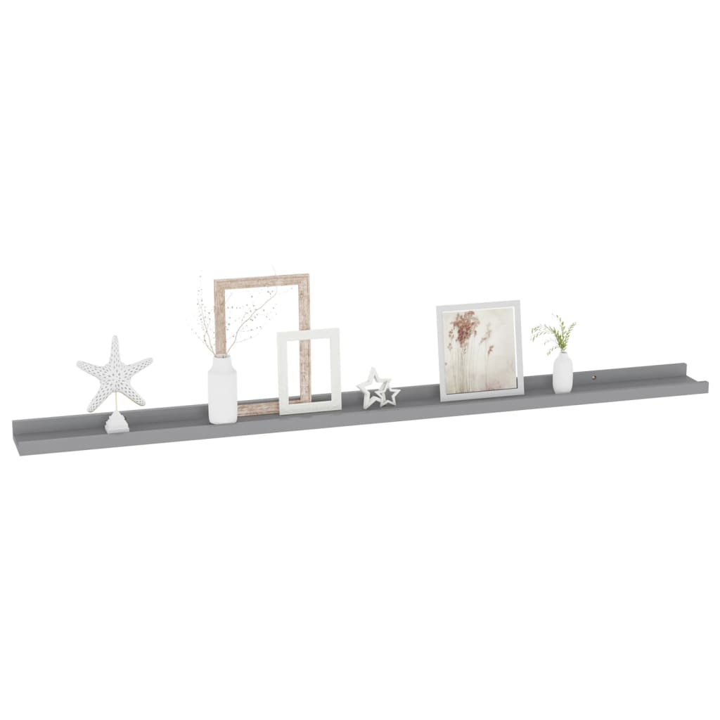 Wall shelves 4 pcs. Gray 115x9x3 cm