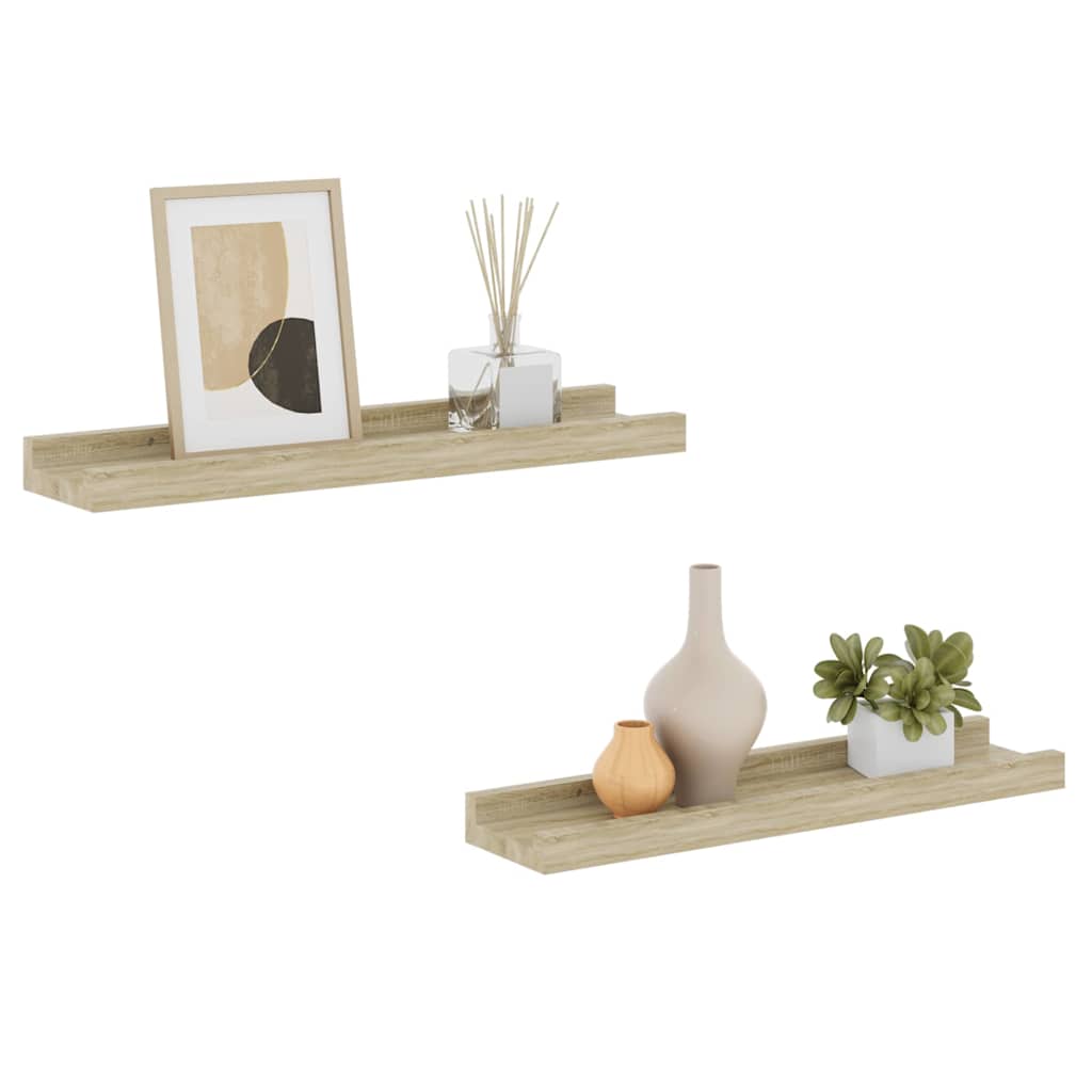 Wandregale 2 Stk. Sonoma-Eiche 40 x 9 x 3 cm