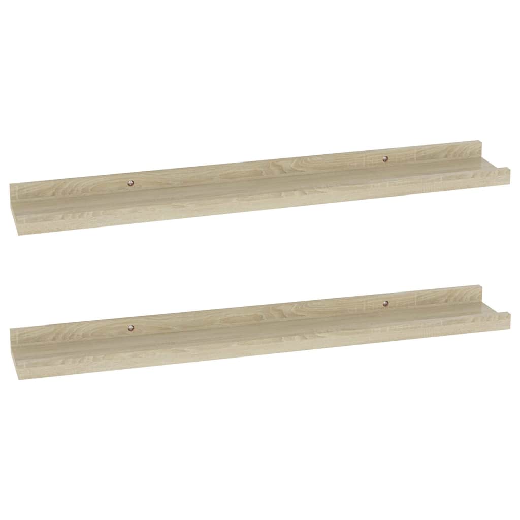Wandregale 2 Stk. Sonoma-Eiche 60 x 9 x 3 cm