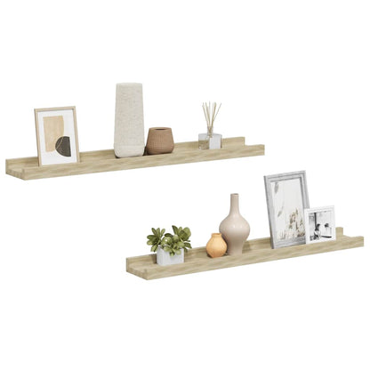 Wandregale 2 Stk. Sonoma-Eiche 60 x 9 x 3 cm