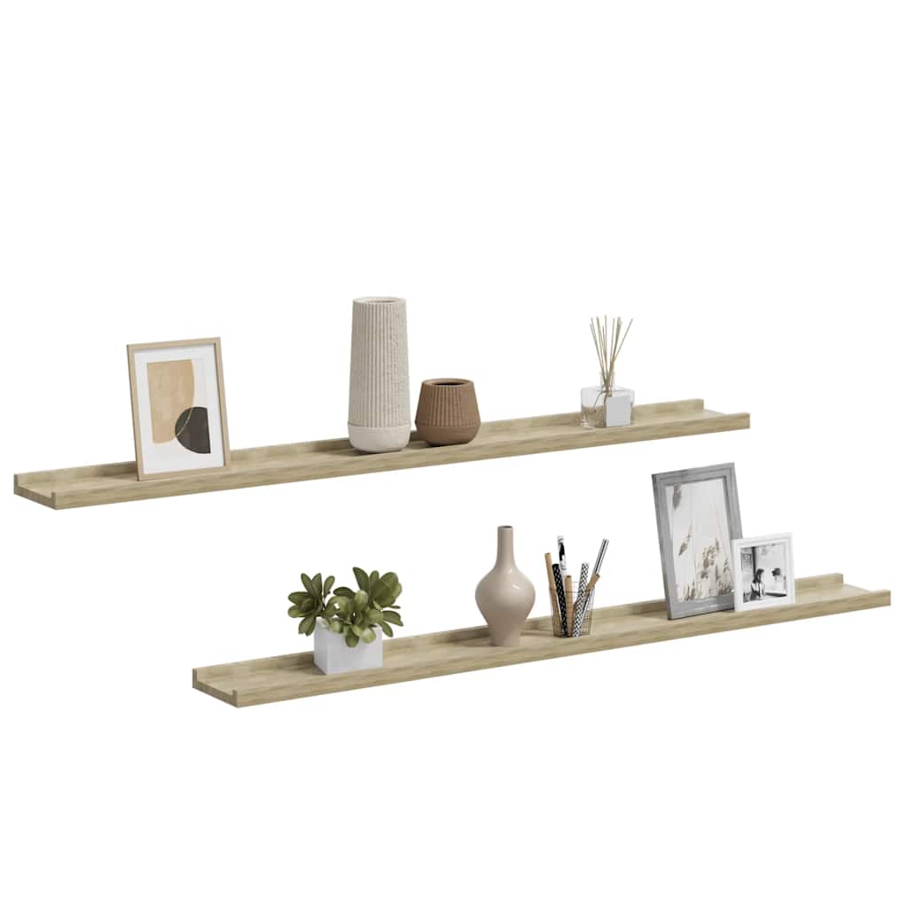 Wandregale 2 Stk. Sonoma-Eiche 100x9x3 cm