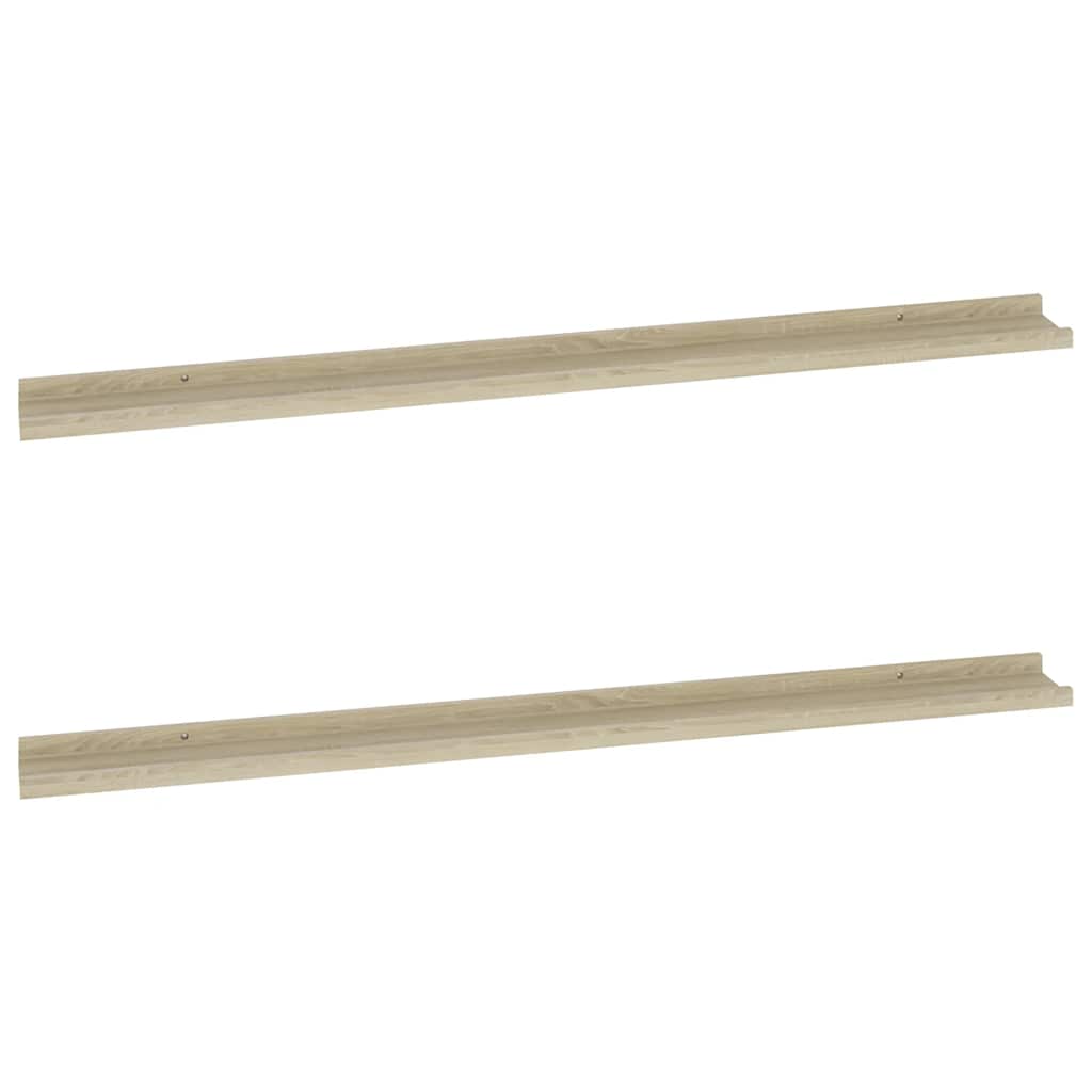 Wandregale 2 Stk. Sonoma-Eiche 115x9x3 cm