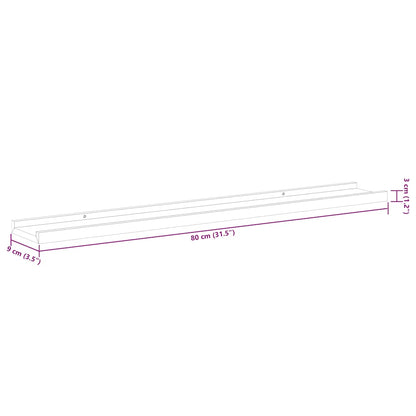 Wandregale 4 Stk. Sonoma-Eiche 80x9x3 cm