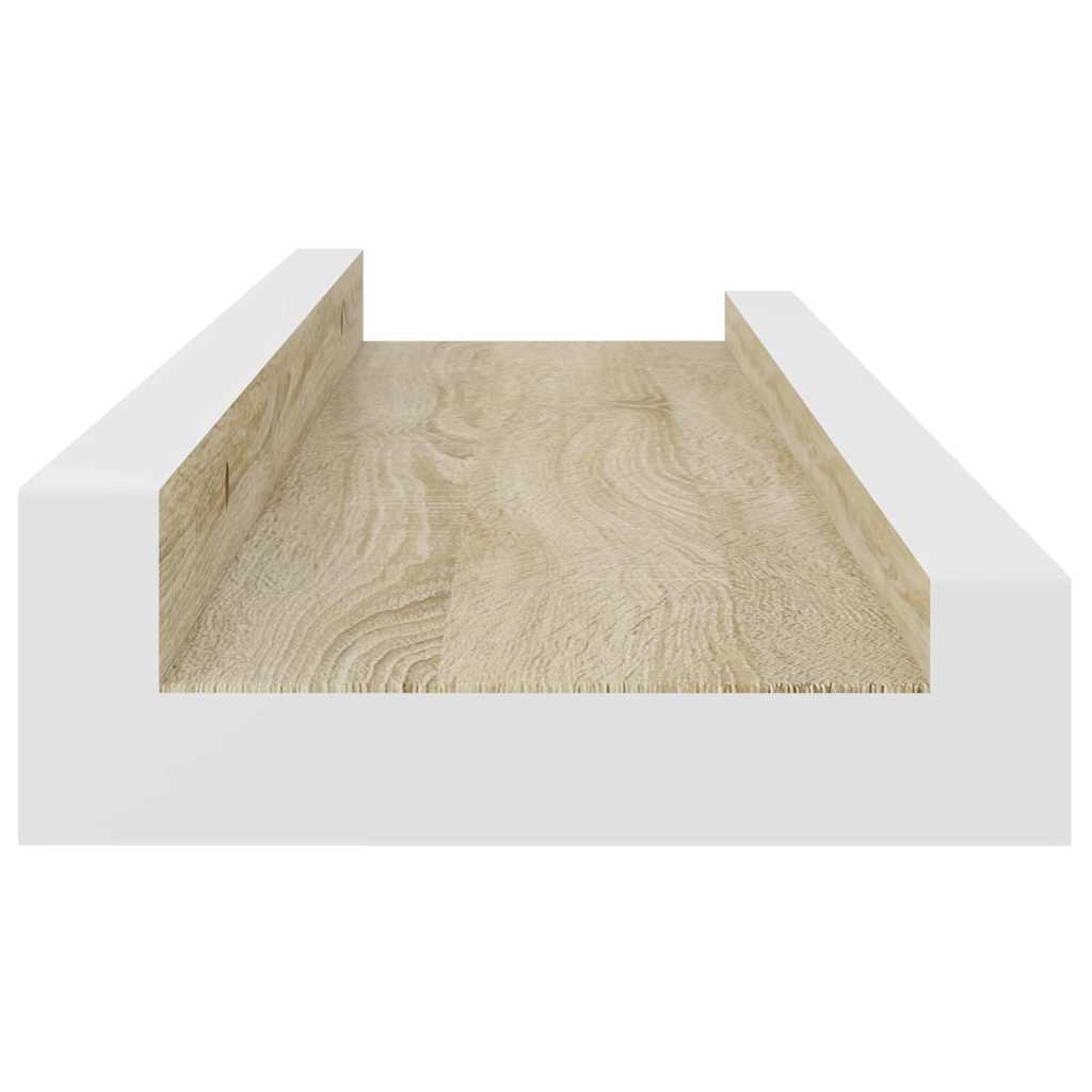 Wandregale 2 Stk. Weiß und Sonoma-Eiche 40x9x3 cm
